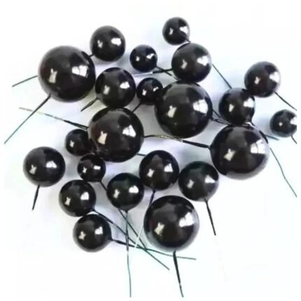 Faux Ball Cake Topper Colour Black (20 Pcs Pack)