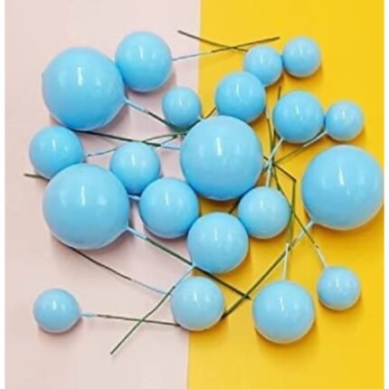 Faux Ball Cake Topper Sky Blue Colour (20 Pcs Pack)