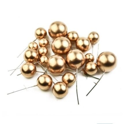 Faux Ball Cake Topper Golden Colour (20 Pcs Pack)