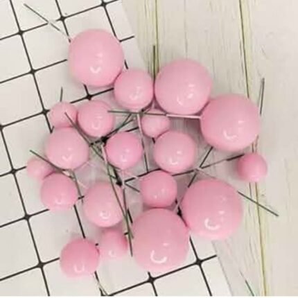 Faux Ball Cake Topper Pink Colour (20 Pcs Pack)