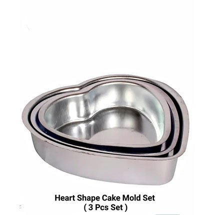 Heart Shape Cake Mold Set (3 Pcs Set)