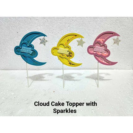 Cloud Cake Topper With Sparkles