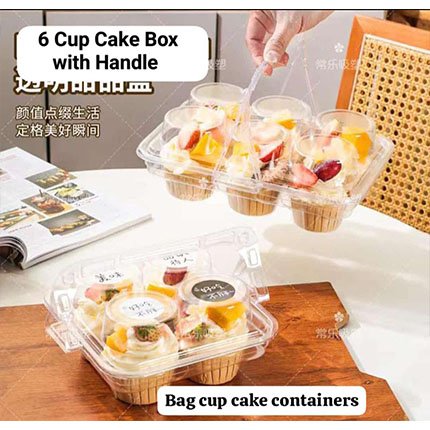 6 Cup Cake Box With Handle