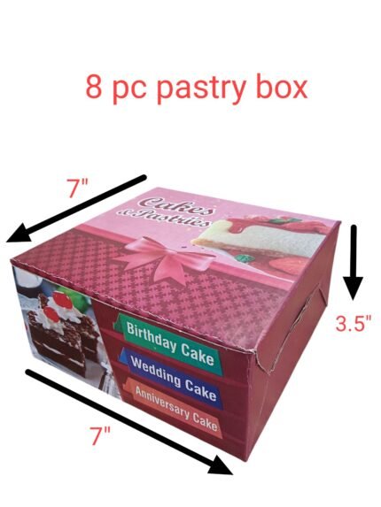 8 Pastry box (3 Ply ) – Rs. 9.50 ( 1 Box ) MOQ (100 Box)