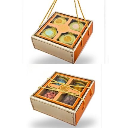 RBF 44 – 4 Salsa Jar Hamper Box ( Rs .95/1Pc without Jars )  MOQ (50 Pcs)