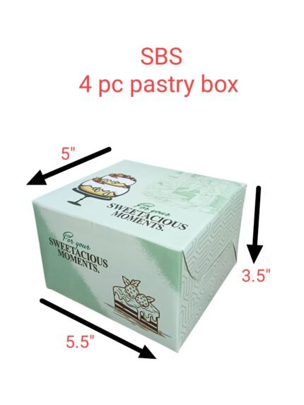 SBS 4 Pastry Box – Rs. 6 ( 1 Box ) MOQ (100 Box)
