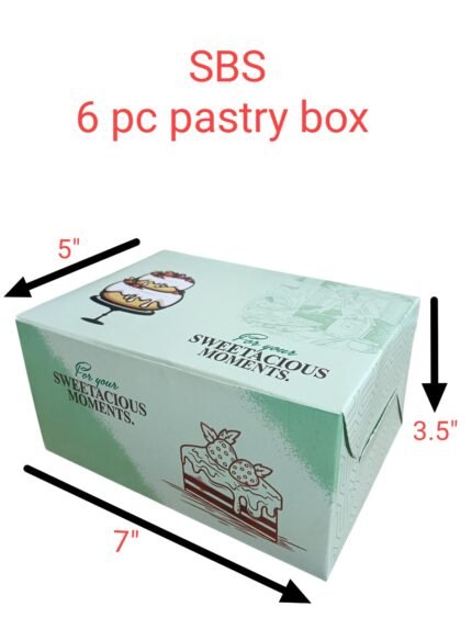 SBS 6 Pastry Box – Rs. 7 ( 1 Box ) MOQ (100 Box)