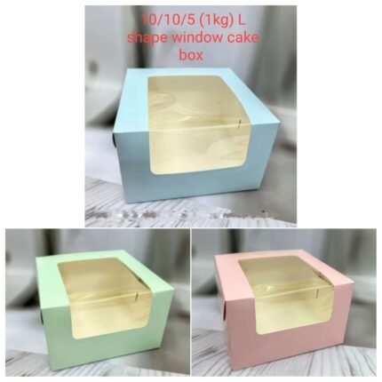 10/10/5 (1kg ) L Shape Window Cake Box – Rs.19/1Box (Moq 100 pcs)