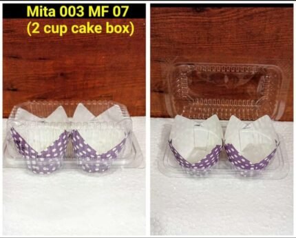 2 cup cake box ( plastic) – Rs.9/ pc ( without cups) Moq 50pcs
