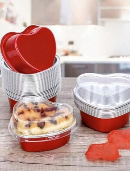 Heart shape direct bake and serve foil containers – Rs.8/1Pc  (Moq/100Pcs)