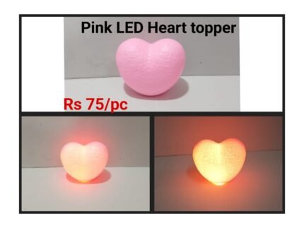 Pink Led Heart Topper (1 Pc)