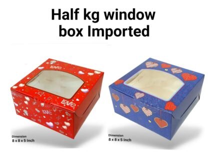 8/8/5 Half kg Window Cake Box Imported Rs.19/ pc ( Moq 100 pcs)