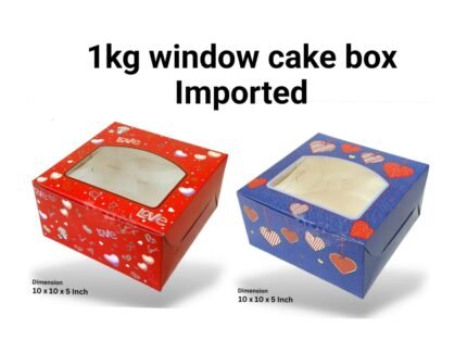 10/10/5 1kg Window Cake Box Imported Rs .22/ pc ( Moq 100 pcs)