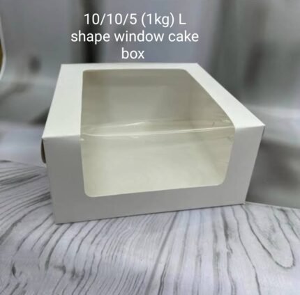 10/10/5 (1kg ) L Shape Window Cake Box – Rs.19/ 1Box (Moq 100 pcs)