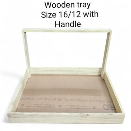 Wooden Tray Size- 16″/12″With Handle -Rs.190/pc ( moq 5pc)