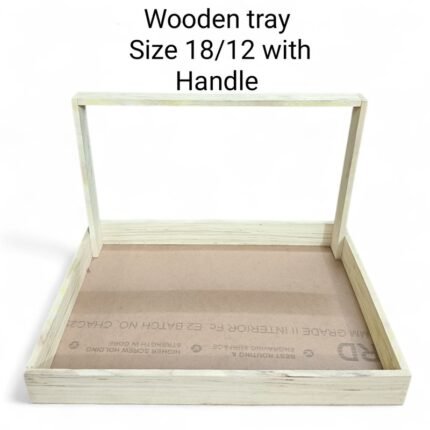 Wooden Tray Size- 18″/12″With Handle – Rs.200/pc ( moq 5pc)