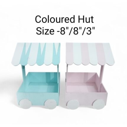Coloured Hut Size- 8″/8″/3″ – Rs .375/pc (moq 5pc)