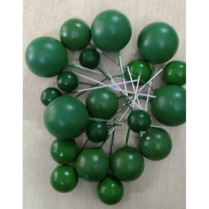 Faux Ball Cake Topper Dark Green Colour (20 Pcs Pack)