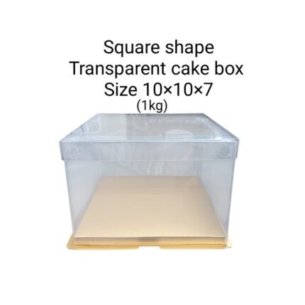 Square Shape Transparent Cake Box(1kg) Size – 10×10×7 – Rs.110/pc (moq 50pcs)