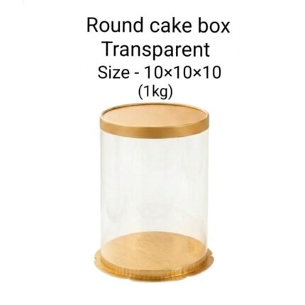 Round Shape Transparent Cake Box (1kg) Size – 10×10×10 – Rs .125/pc (moq 50pcs)