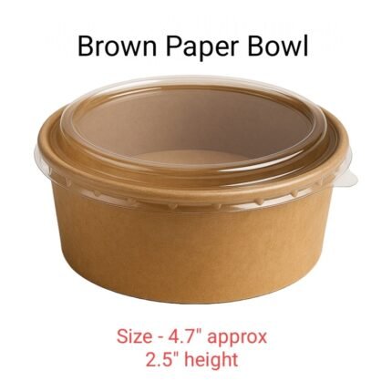 Paper Bowl Size- 4.7″ Round approx,2.5″ height -Rs.11/ pc ( moq 100 pcs)