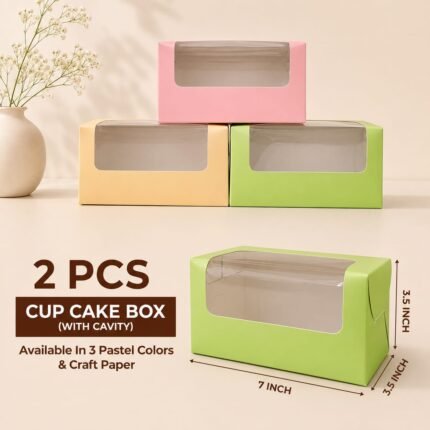 2 pcs Cup Cake Box -Rs.12/pc (Moq 100pcs)